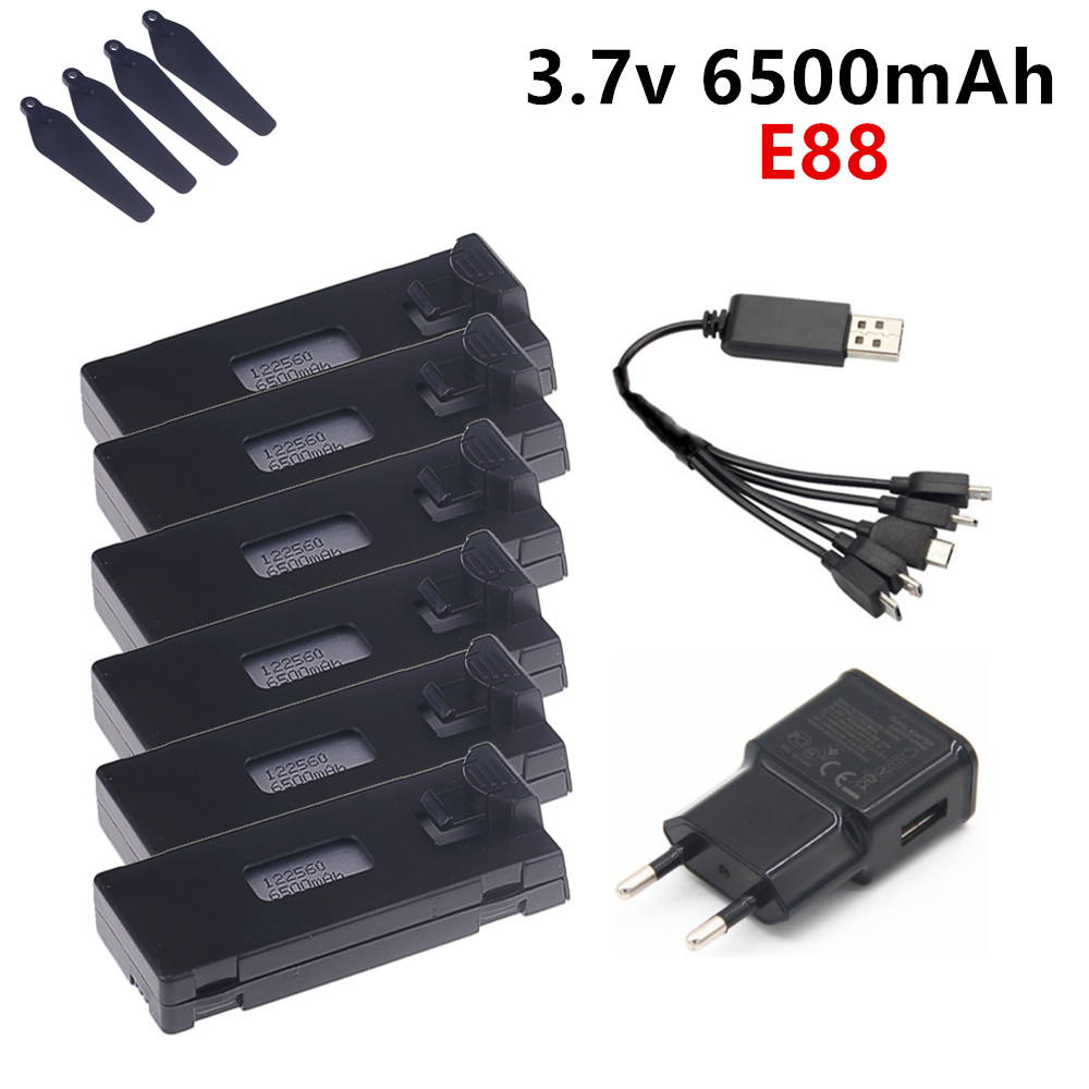Drone E88 Rc Quadcopter - 3.7V 6500mAh Lipo Battery For E88