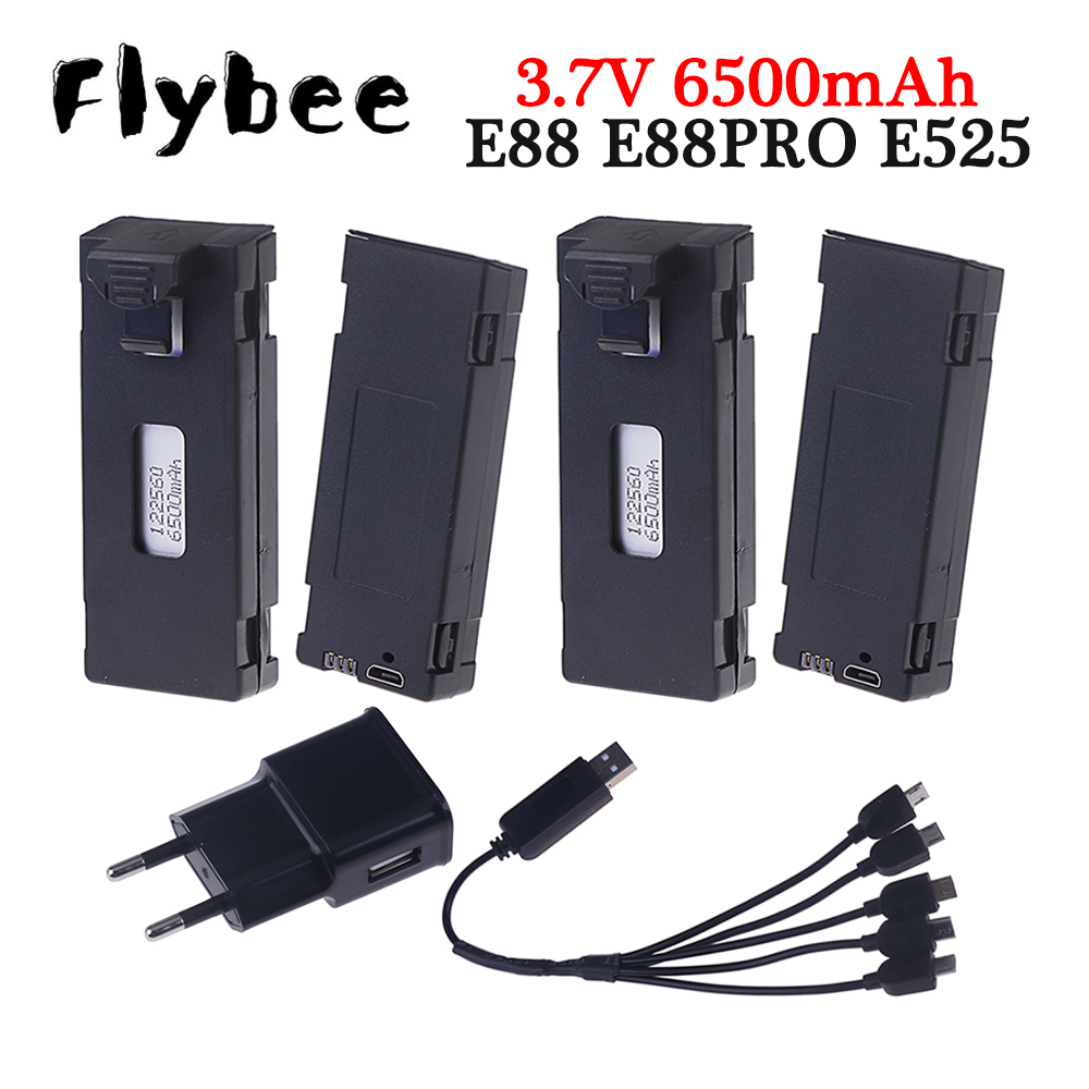 Drone E88 Rc Quadcopter - Rechargeable 3.7V 6500mAh Battery an Charger