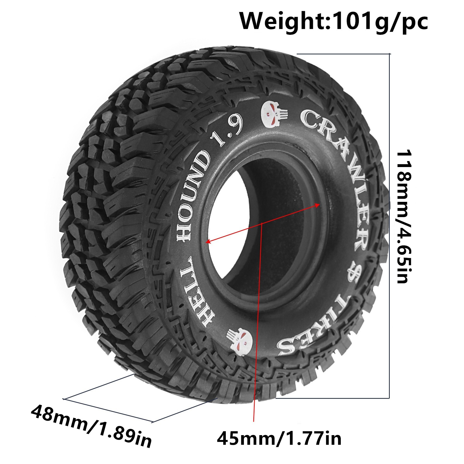 1.9 RC Tires 1/10 Rubber All T - Rc Rock Crawler ulasan dan harga