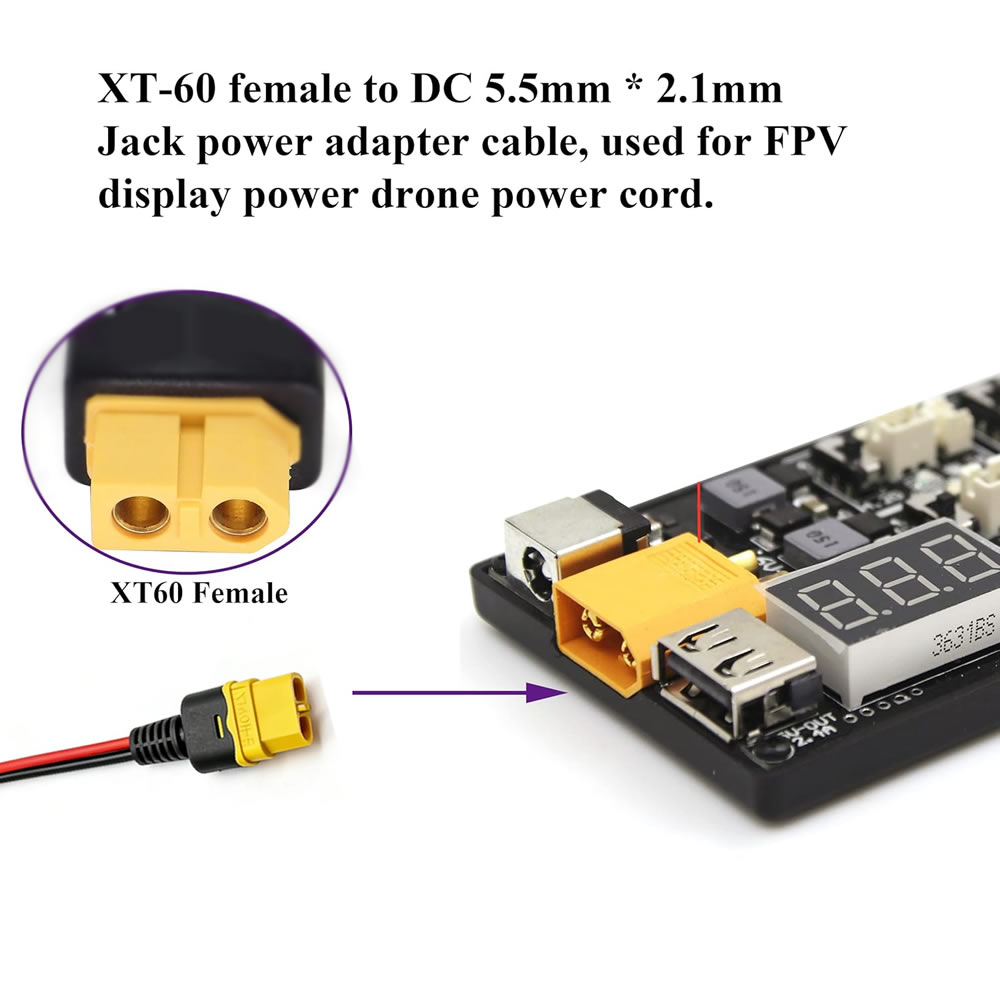 XT60 Plug Female Male To DC 5. - Drone Rc Car Hybrid ulasan dan harga