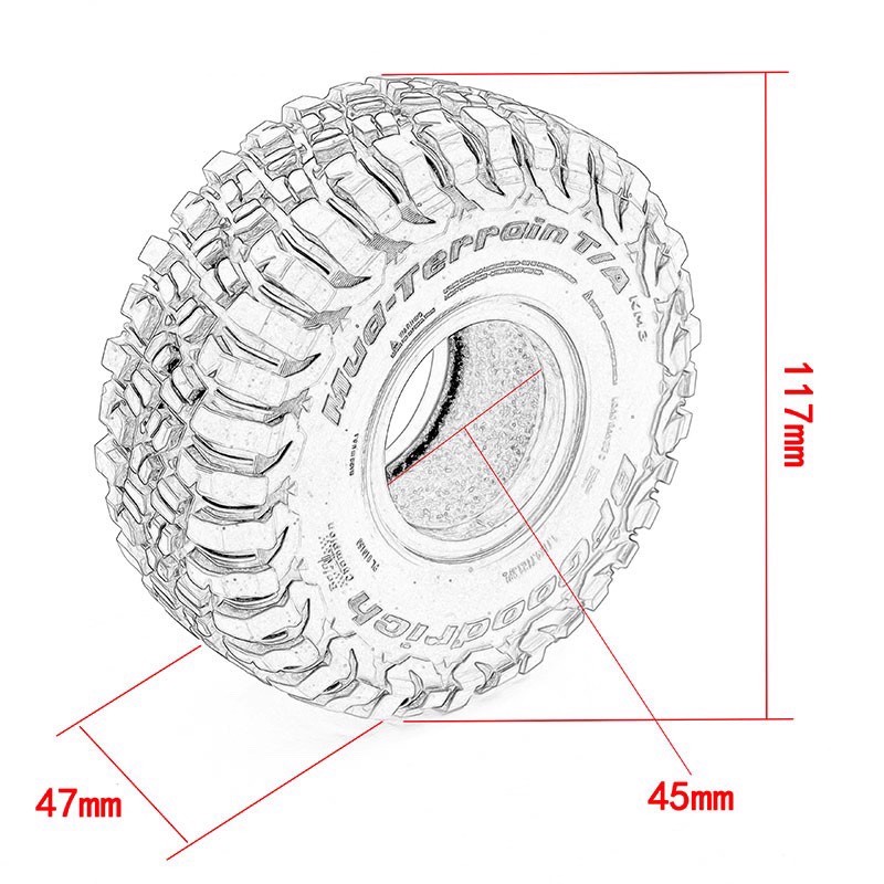 RC Car 1.9 Inch 117mm Rubber T - Rc Rock Crawler ulasan dan harga