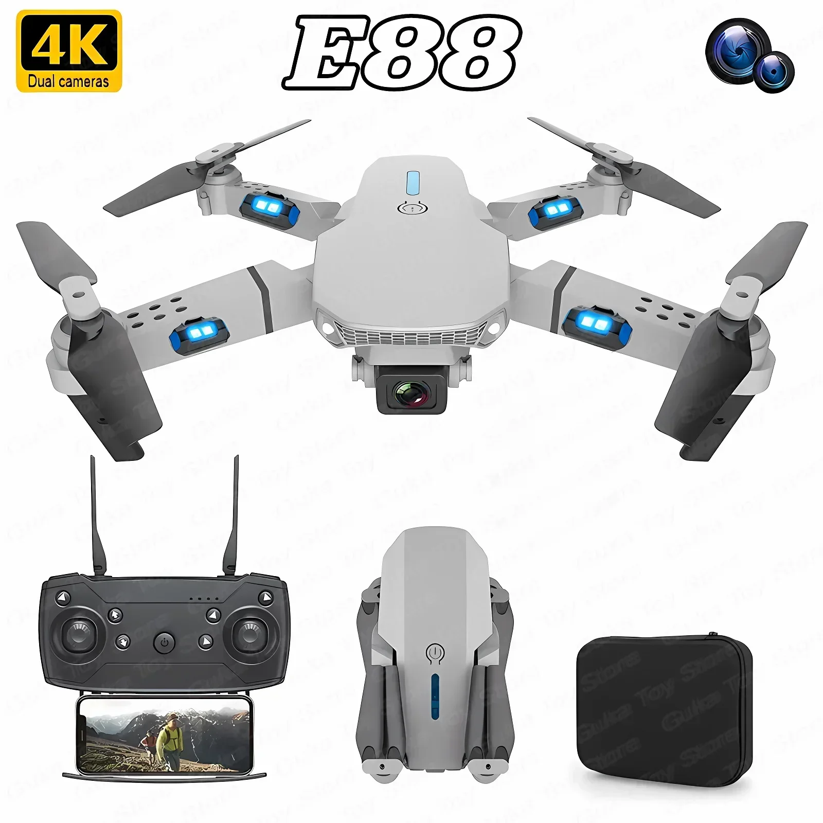 E88 Pro WIFI FPV Drone Wide An - Drone E88 Rc Quadcopter ulasan dan harga