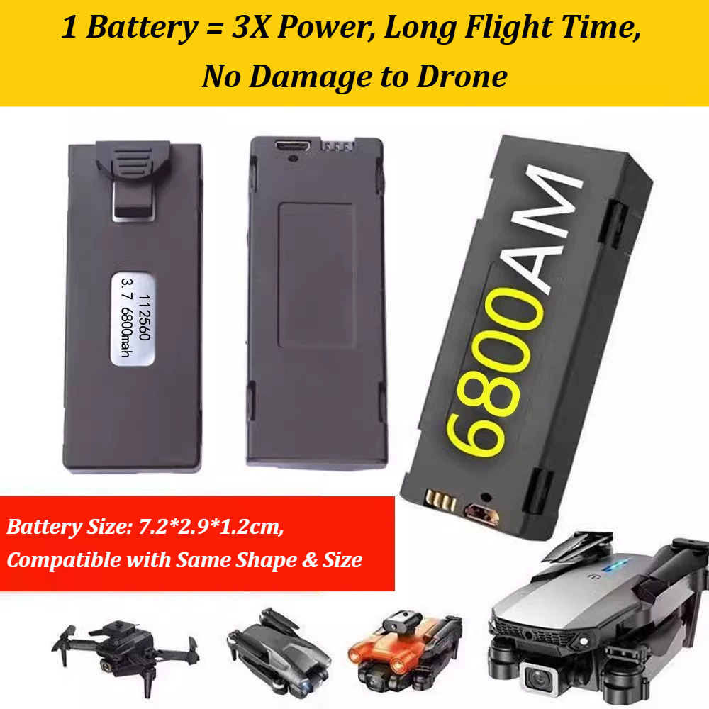 3.7V 6800mAh Spare Replacement - Drone E88 Rc Quadcopter ulasan dan harga