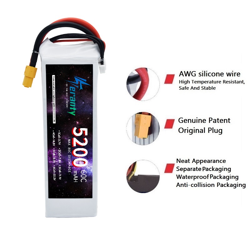 TERANTY  3S  5200MAH 60C batte - Drone Avion Rc ulasan dan harga