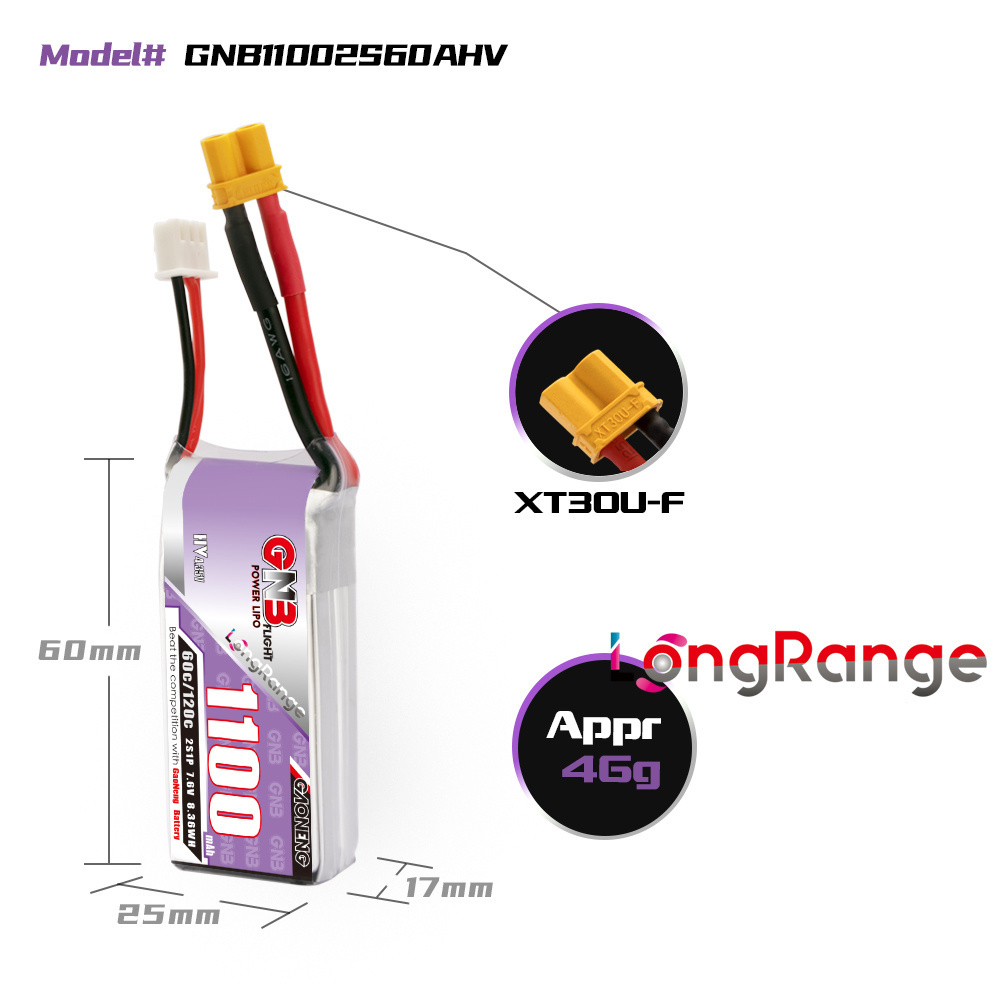 GNB 1100mAh 2S 3S 4S 6S 60C/12 - Nano Quad Fpv ulasan dan harga