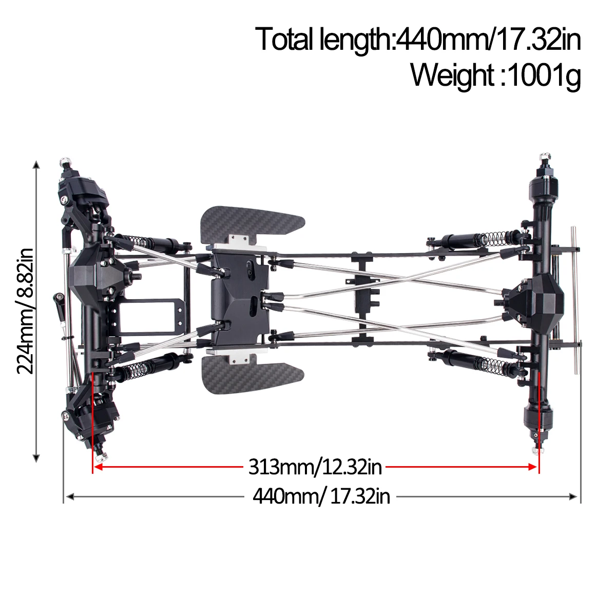 Carbon Fiber LCG Chassis Kit w - Rc Rock Crawler ulasan dan harga