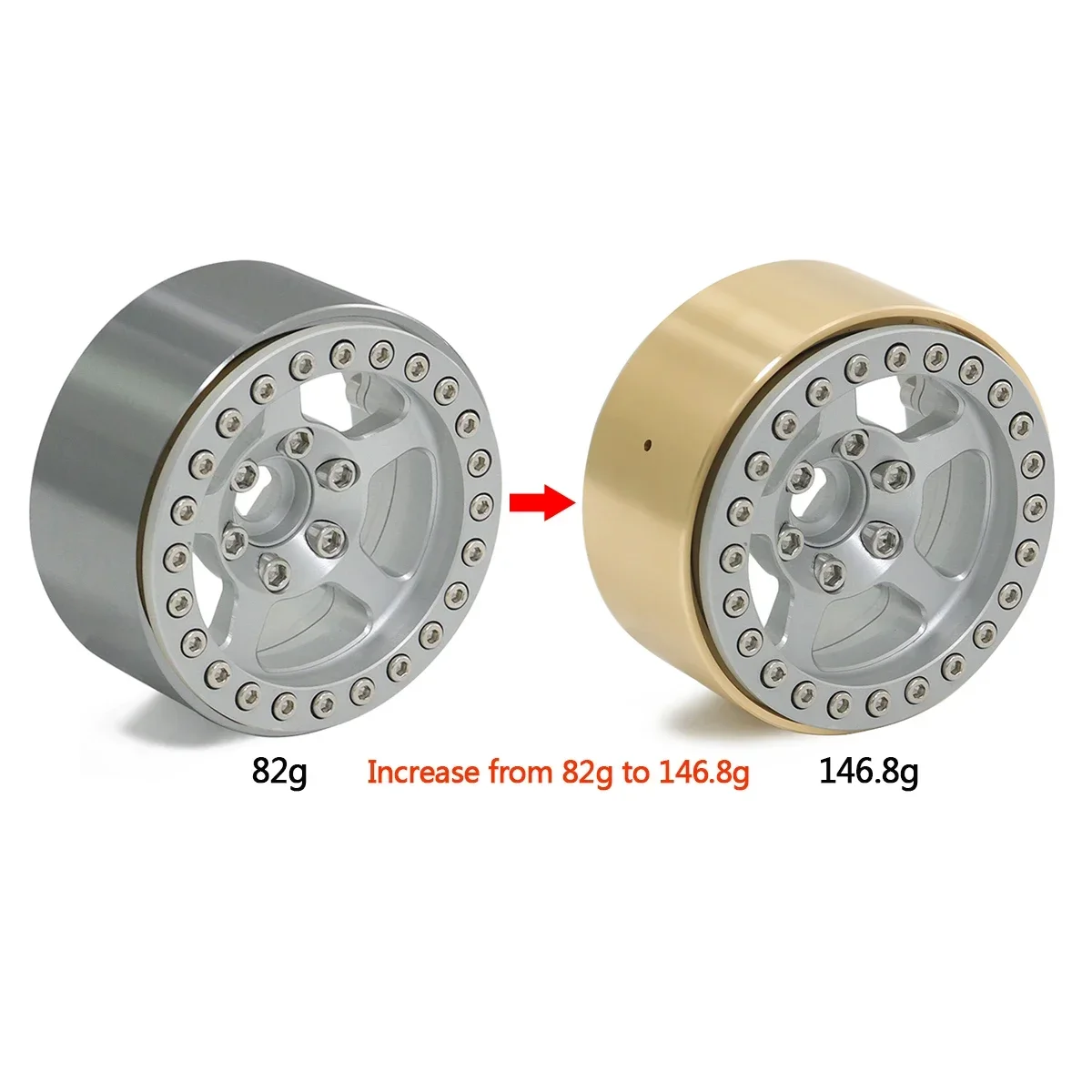 95g Brass 1.9 Inch Beadlock Wh - Rc Rock Crawler ulasan dan harga